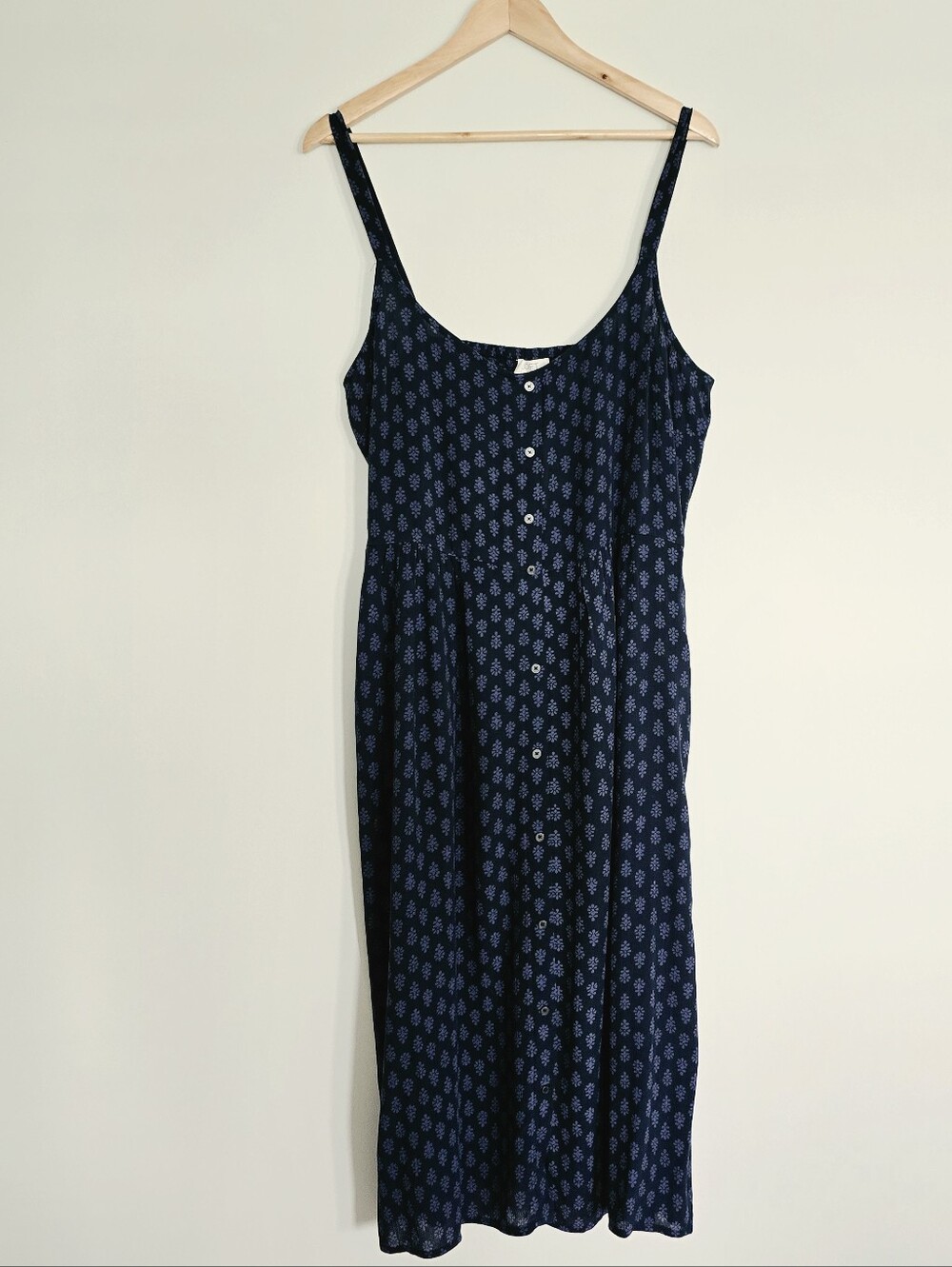 LOFT Navy & Purple Printed Midi Sundress